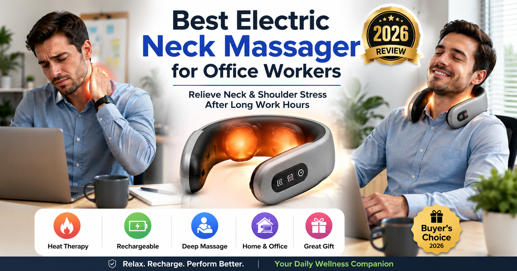 Best Electric Neck Massager for Office Workers (2026 Review) – Relieve Neck Pain Fast